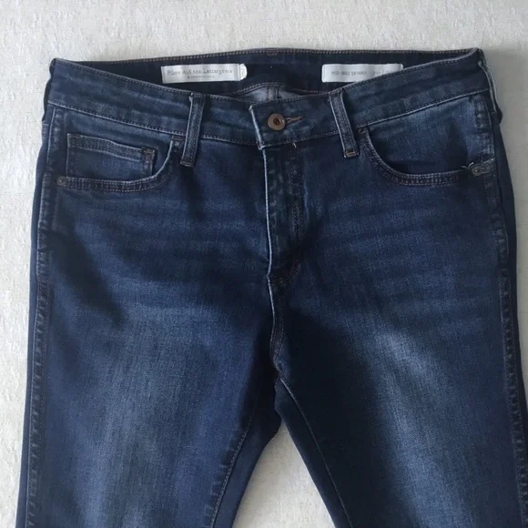 Pilcro And The Letterpress Mid-Rise Skinny Jeans Woman’s Size 30 Blue Slit Hem - Picture 3 of 16